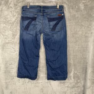 7 for all Mankind Crop Dojo Low Rise Size 32 Y2K 90s Flare Skater Grunge